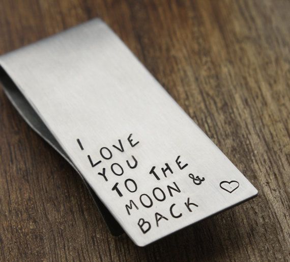 I love you to the moon and back personalized money clip on Etsy