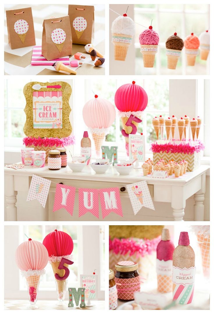 Great summer party themes for kids: Ice Cream Party with DIY tips and printables from HWTM