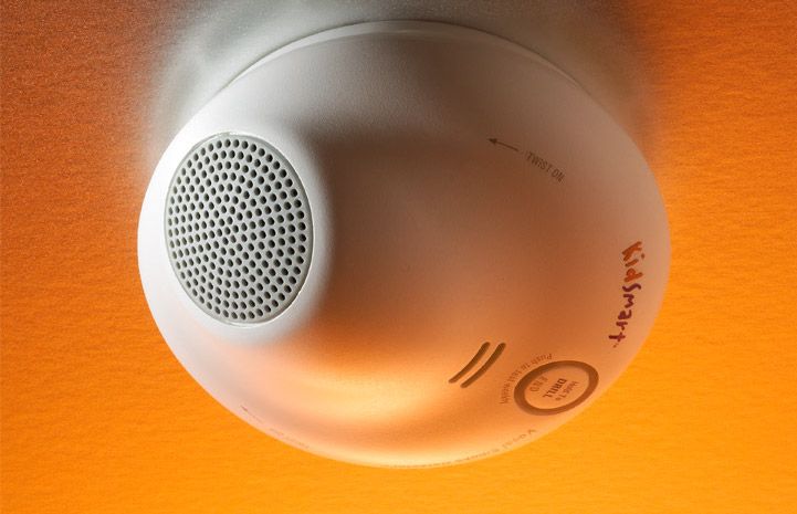 Smart fire-safety products for families:  KidSmart vocal smoke alert lets you program  your own voice to tell your kids to wake up, stay calm, and head to the escape routes