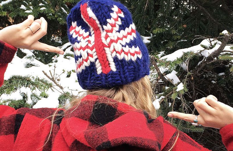 Wool and the Gangs handknit union jack wool hat: Awesome holiday gift you can DIY or buy ready made