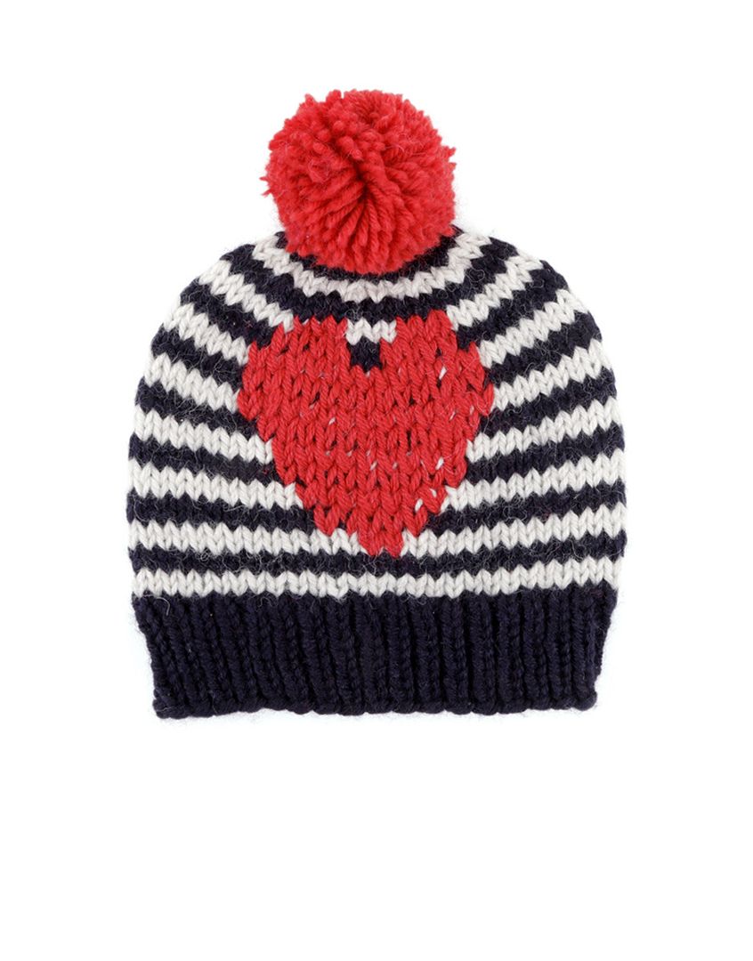Handknit wool heart beanie: Buy the hat or just the pattern to DIY at Wool and the Gang