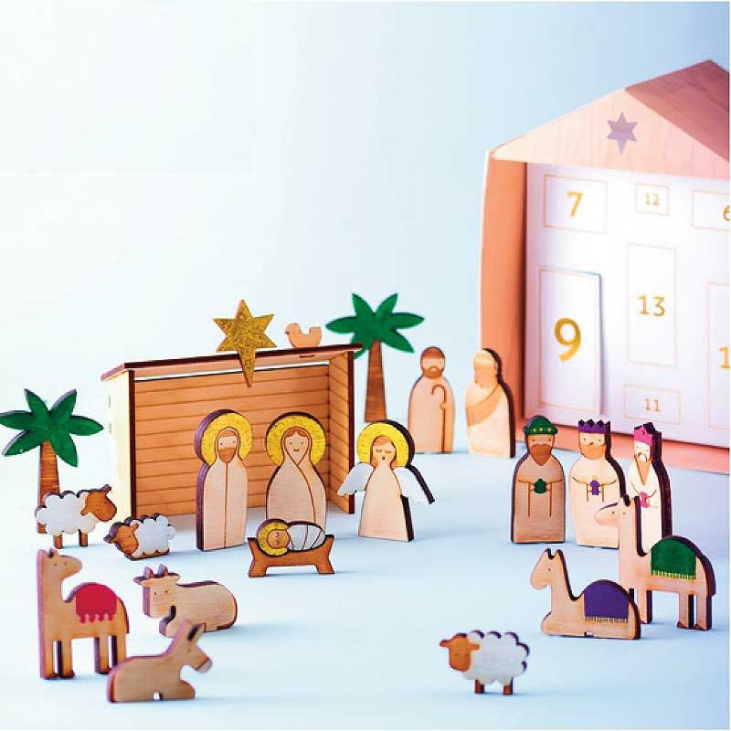 Best Advent Calendars: Meri Meri Advent calendar is a wooden box that can be turned into a playful nativity set 