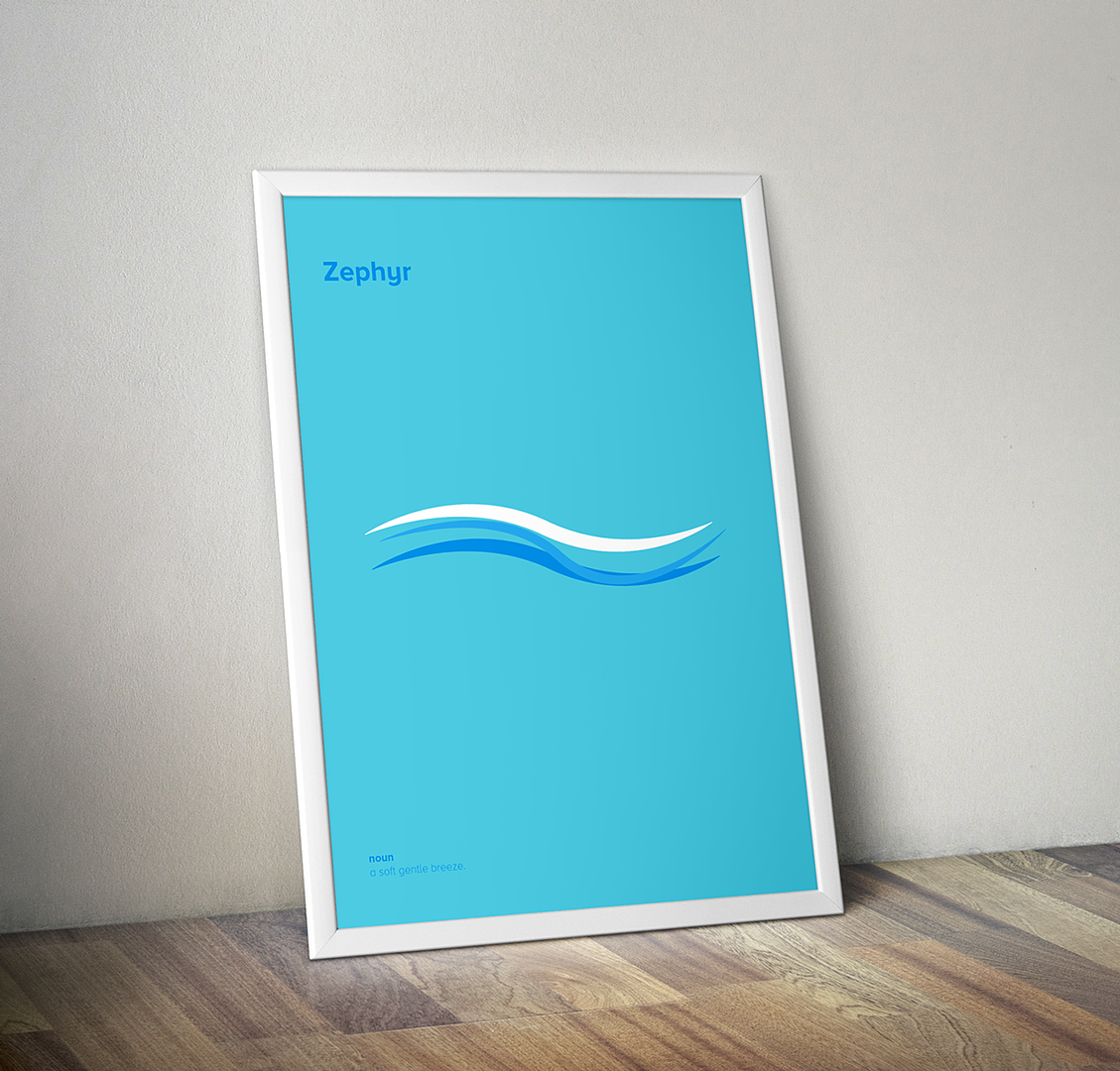 Mark Watson minimalist dictionary posters for kids: Zephyr
