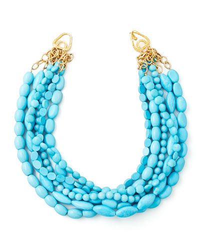 Cate Blanchet Tiffany turquoise Oscars necklace style steal: multi-strand necklace by Moon & Lola