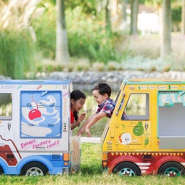 Cardboard food truck playhouses for kids!