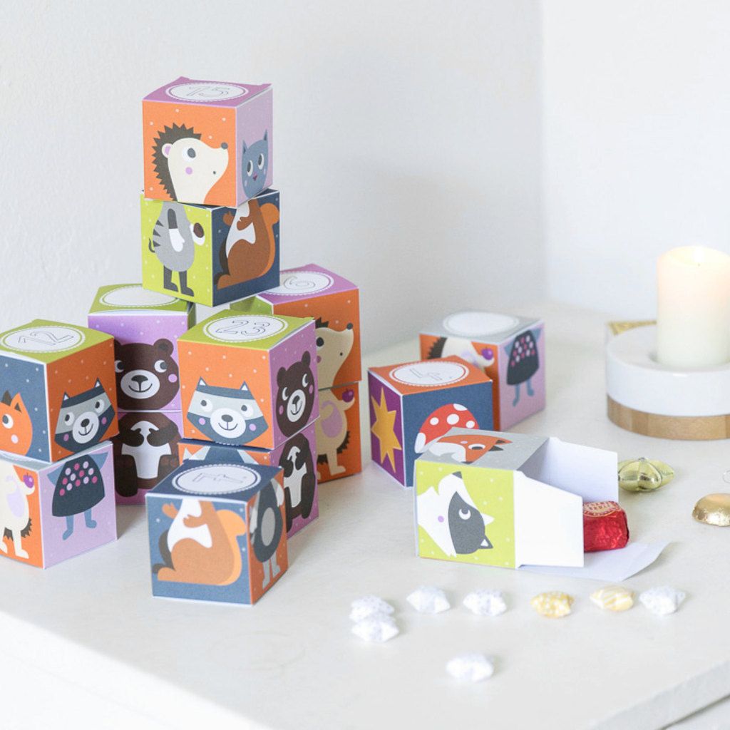 Best Advent Calendars: Paper box Advent calendar by Julica Design on Etsy