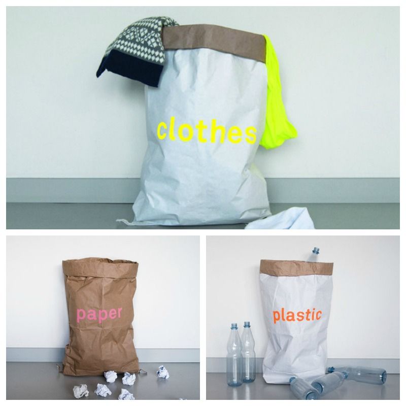 Paper storage bags for toys, clothes, paper + plastic