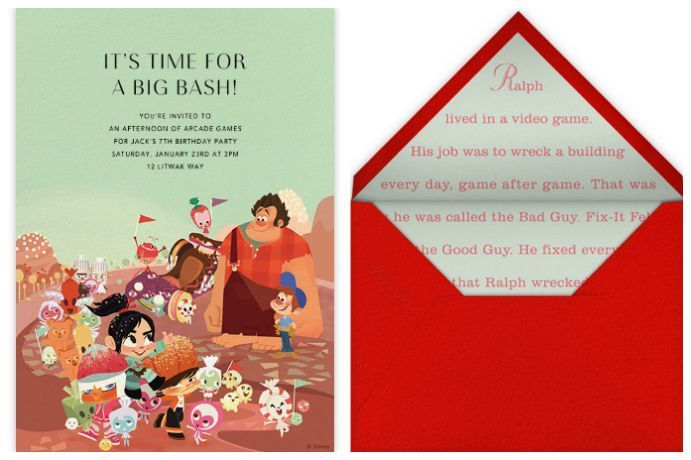 Wreck It Ralph party online invitations now from Paperless Post