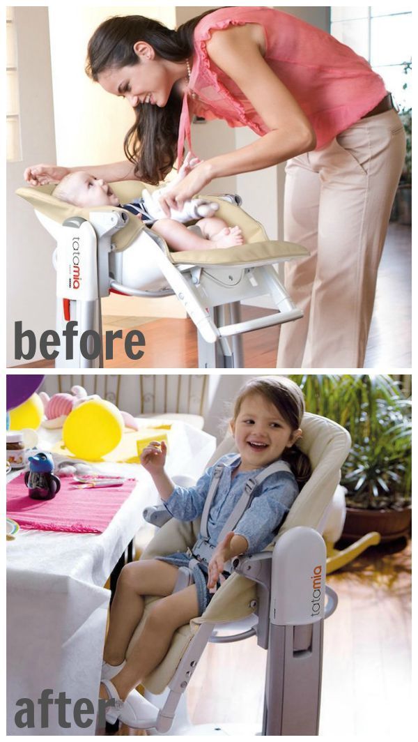 Innovative products for babies: Pego Perego Convertible Tatamia high chair becomes a swing, an infant chair, and eventually a big kid chair