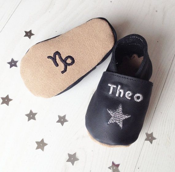 Personalized star sign baby shoes from Born Bespoke