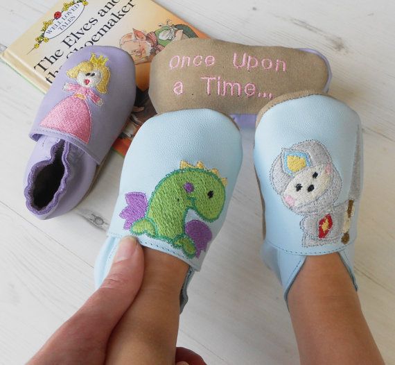 Personalized storytelling baby shoes: Customize a pair with coordinating characters