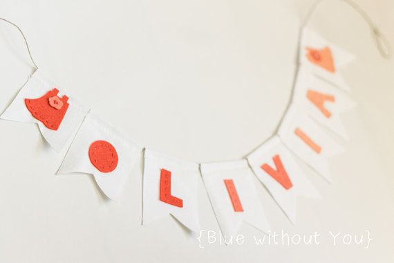 Reusable personalized birthday banner in ombre coral | Blue Without You Kids