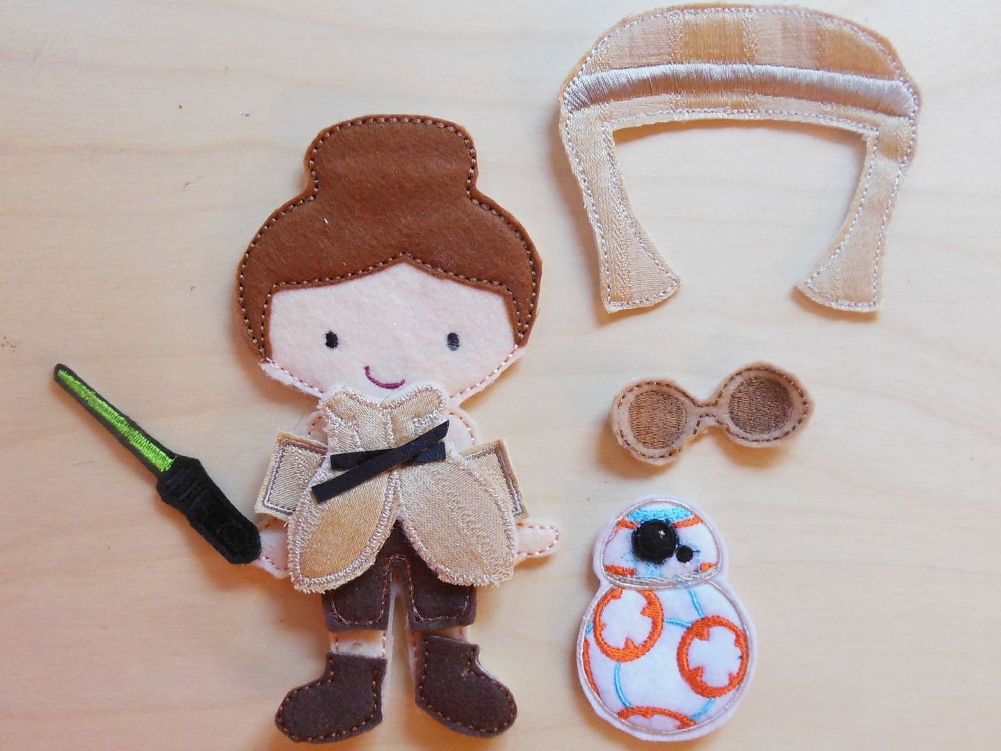 Star Wars Rey felt dress-up doll on Etsy