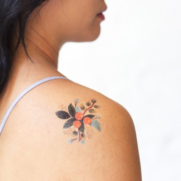 New Tattly temporary floral tattoos designed by Rifle Paper