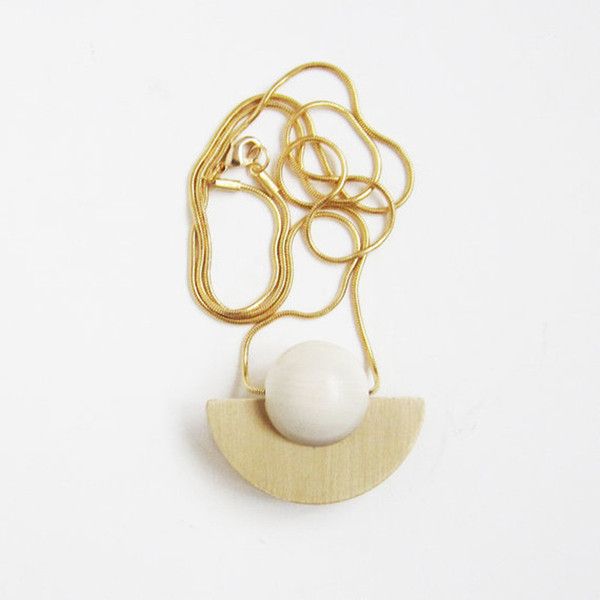 Brass + Agate Disc Necklace by Sewasong at Adorn Milk