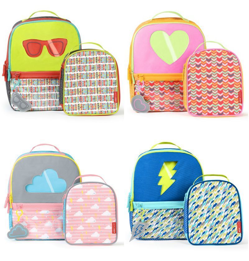 Skip Hop Forget Me Not lunchbox and backpack sets: The clear window fits the lunch box, making it harder to forget