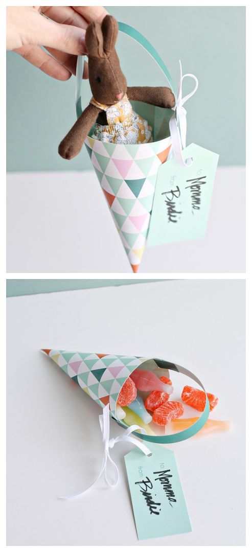 Printable paper treat basket for May Day or Mother's Day | Smallful