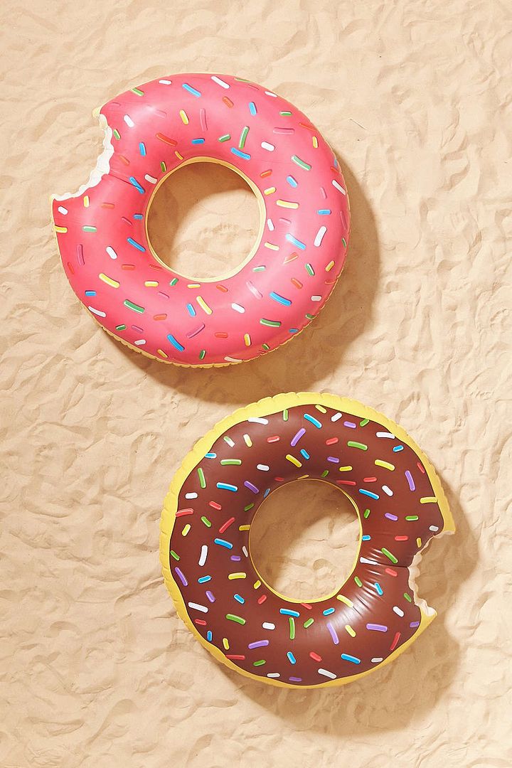 Donut pool floats at Urban Outfitters, complete with bite missing