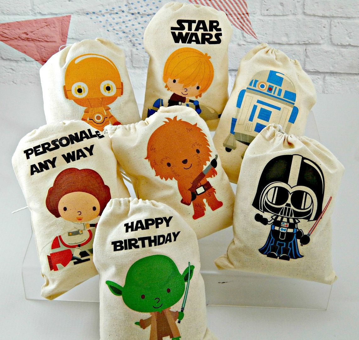 Star Wars favor bags personalized for birthday parties