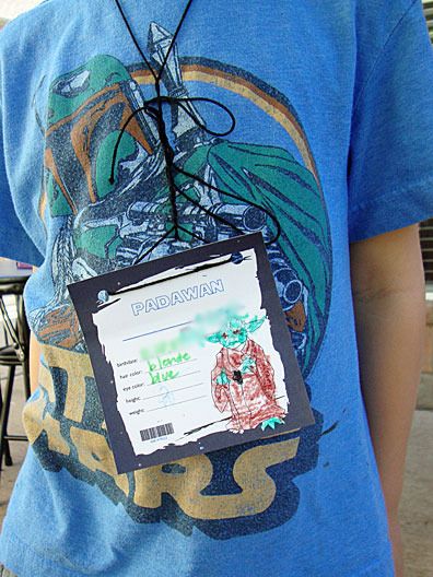 Free printable Star Wars ID badges for Jedi Training games: Star Wars party ideas