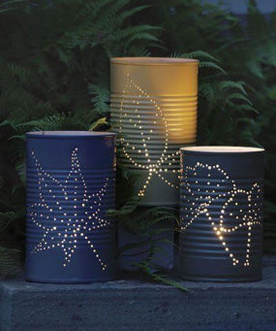 DIY for easy tin can lanterns at Apartment Therapy
