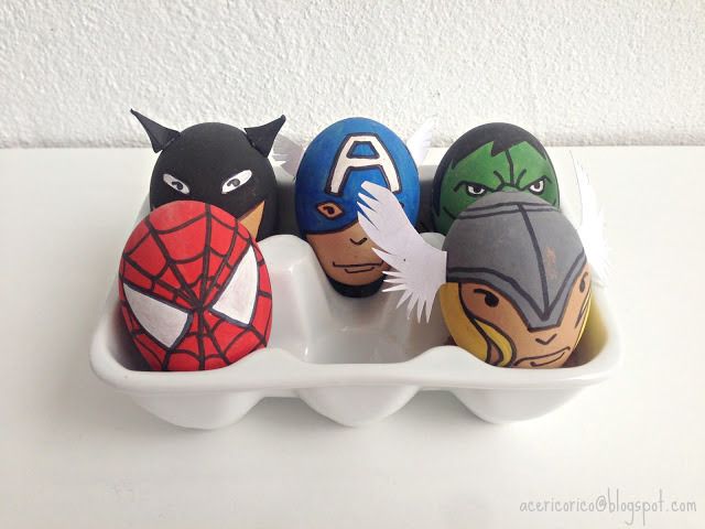 Superhero Easter eggs by Acericorico