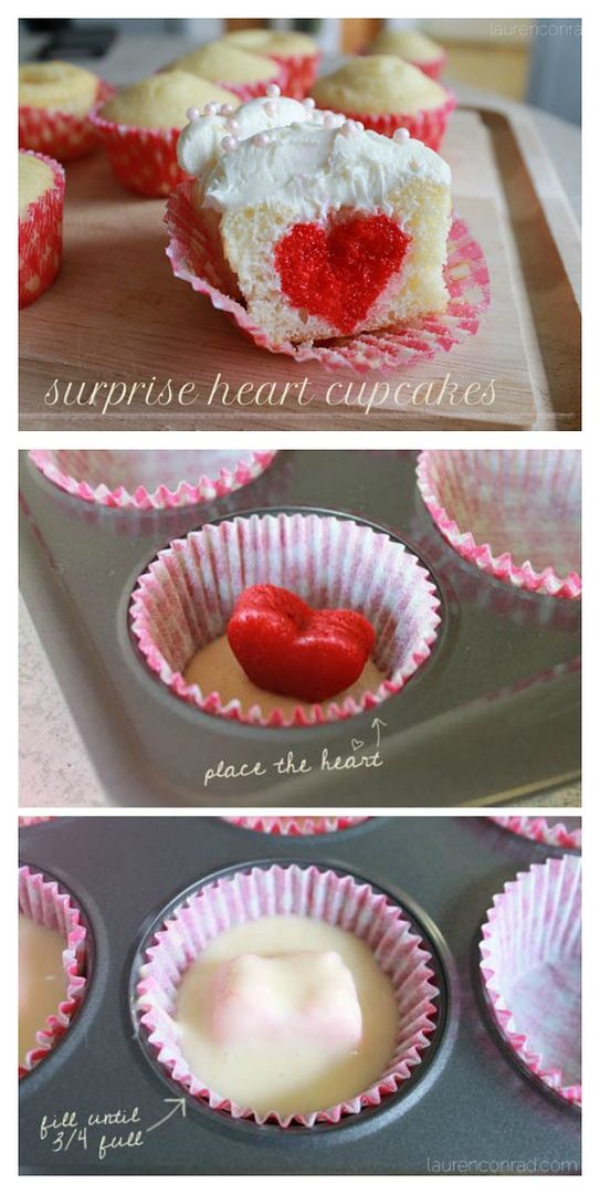 Surprise Heart Cupcakes: A smart shortcut |Lauren Conrad