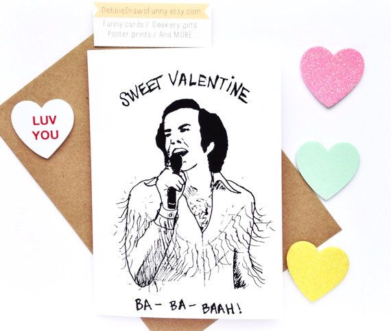 Neil Diamond Sweet Valentine card | Debbie Draws Funny