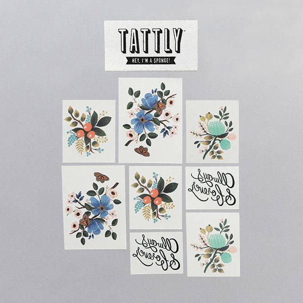 Rifle Paper floral tattoo collection for Tattly