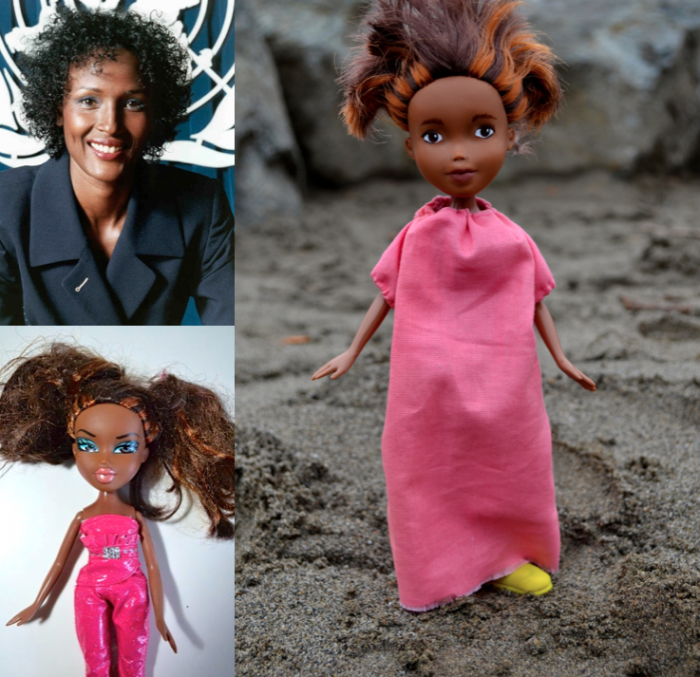 Bratz dolls upcycled as famous female role models like Waris Dirie | Wendy Tsao
