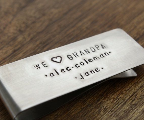 We heart Grandpa personalized money clip on Etsy: Super affordable