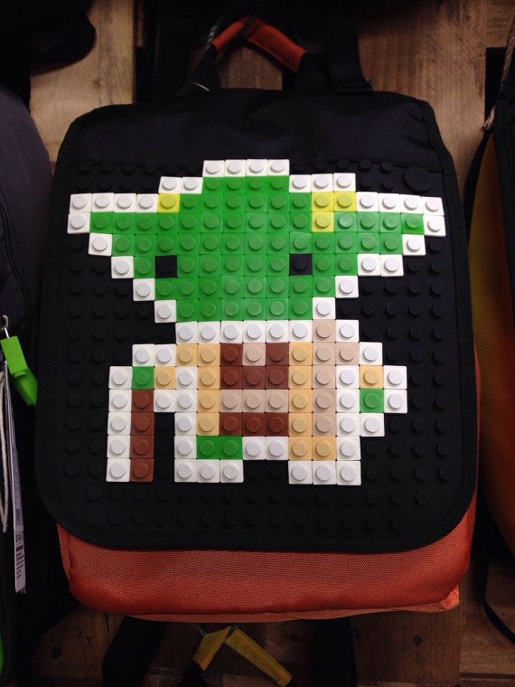 Custom Star War Yoda backpack made from LEGO bricks at Pixel Art