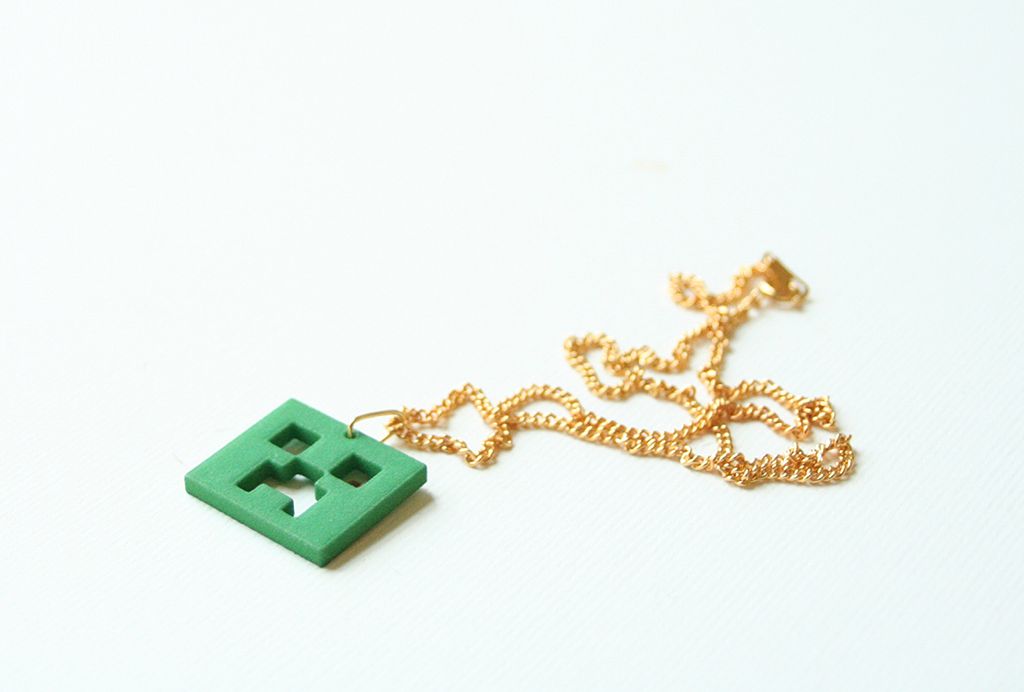 Minecraft creeper necklace | 3d printed jewelry at Zazzy