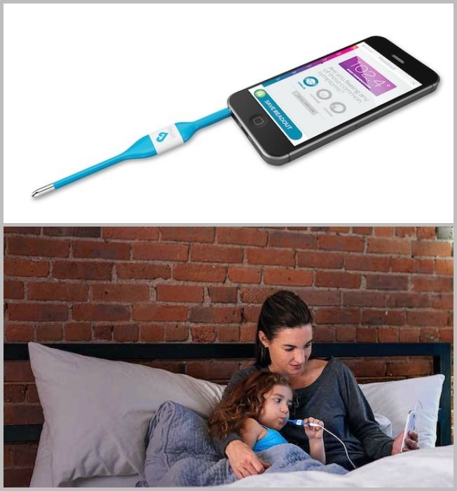 Kinsa Smart Thermometer sends data right to your smartphone so you can track changes easily