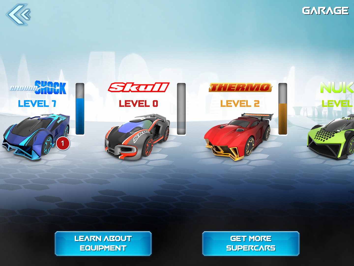 Anki OVERDRIVE uses real cars to race that you control with the app. Each has its own skills + unique battle weaponry