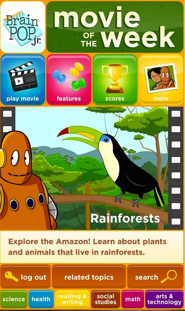 Best Android apps for kids: Brainpop Jr. Movie of the Week app