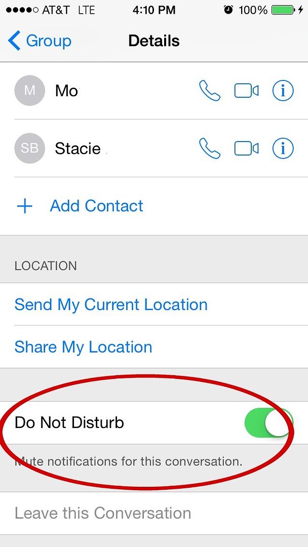 How to set Do Not Disturb for a particular text thread on iPhone