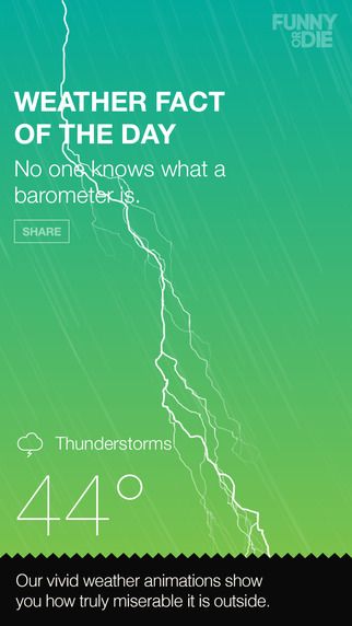 Funny or Die weather app: Real weather, and really funny