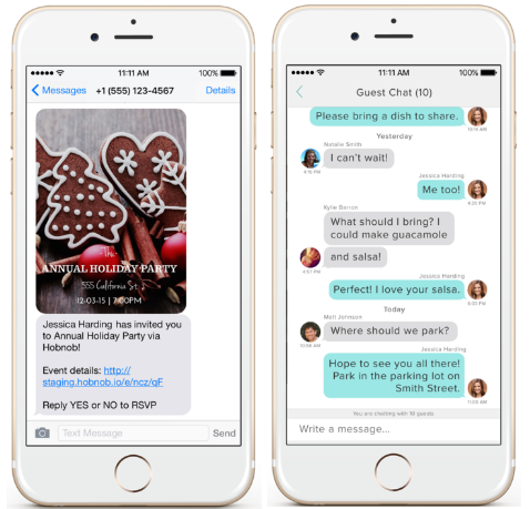 Hobnob app: Easy invitation creation, party planning and management right from the app
