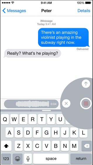 How to send audio messages on iOS8 