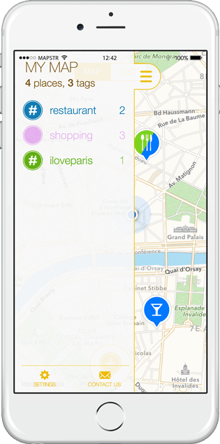 We love the Mapstr app for travel or your own hometown: Save favorite locations, tag them, remember them for later. 