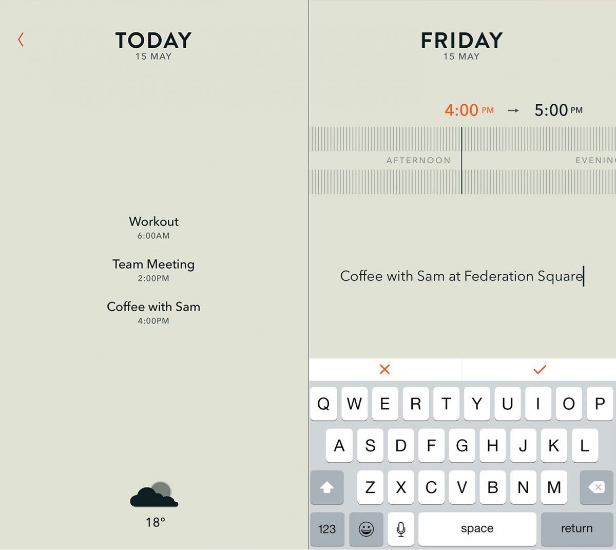 The Moleskine calendar app: Beautiful, like their infamous planners