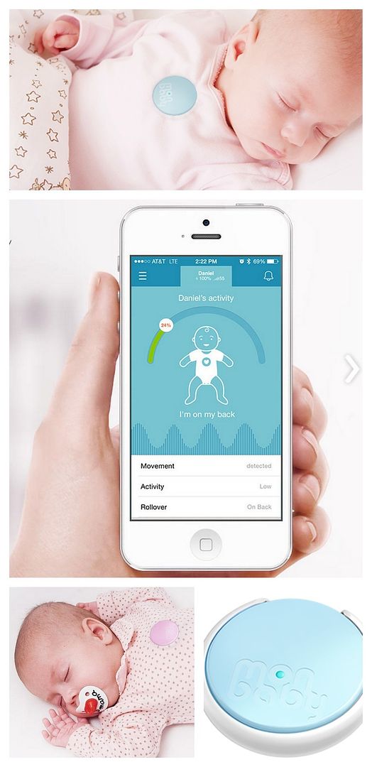 MonBaby wearable breathing monitor clips to clothes and sends data to your smartphone