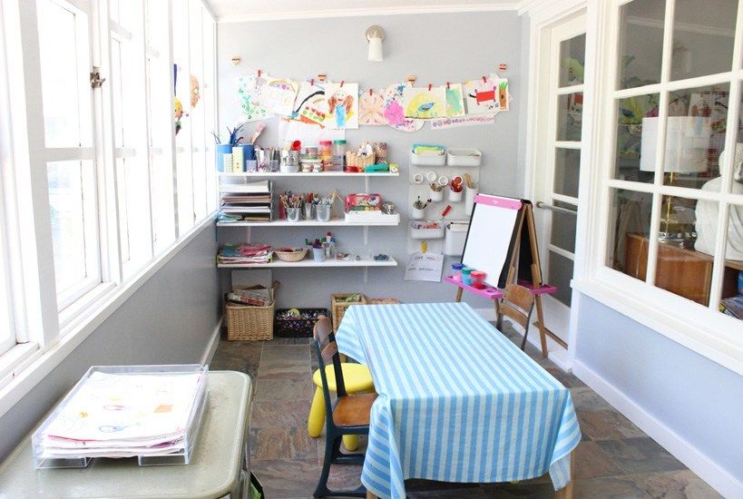 tips for creating an open, accessible craft space for children like this one from The Art Pantry