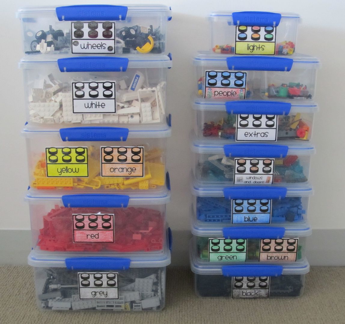 Great LEGO storage idea complete with homemade DIY labels | Boy Mama Teacher Mama