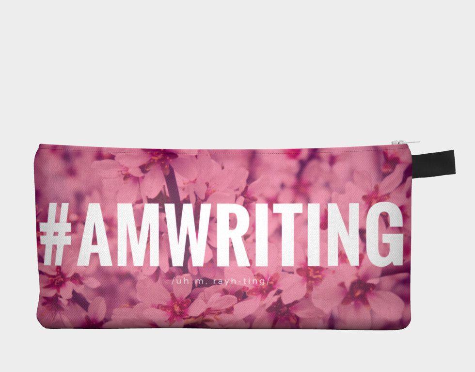 Pencil cases for word nerds and book lovers: #AMWRITING pencil cases in lots of colors on Etsy