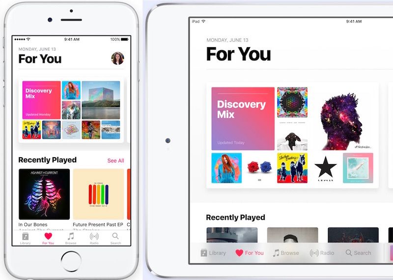 Improved Apple Music features in iOS10