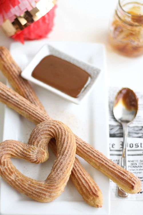 Mother's Day breakfast in bed idea: Baked heart-shaped churros recipe from Sprinkle Bakes