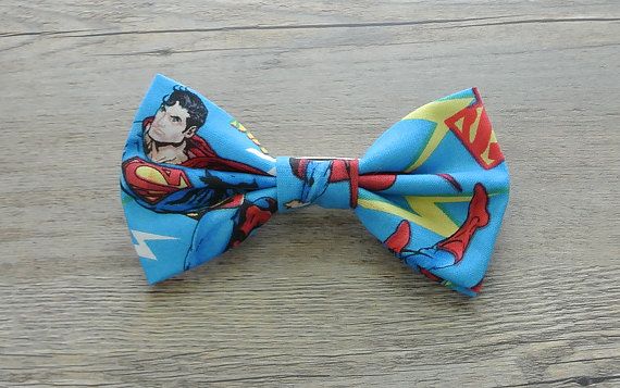 Superman bow tie for boys: So cool! Especially if they're not into ginghams and plaids