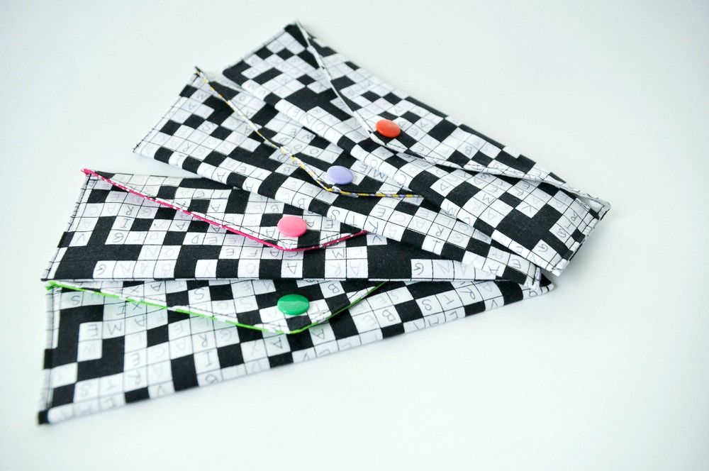 Crossword puzzle pencil cases on Etsy